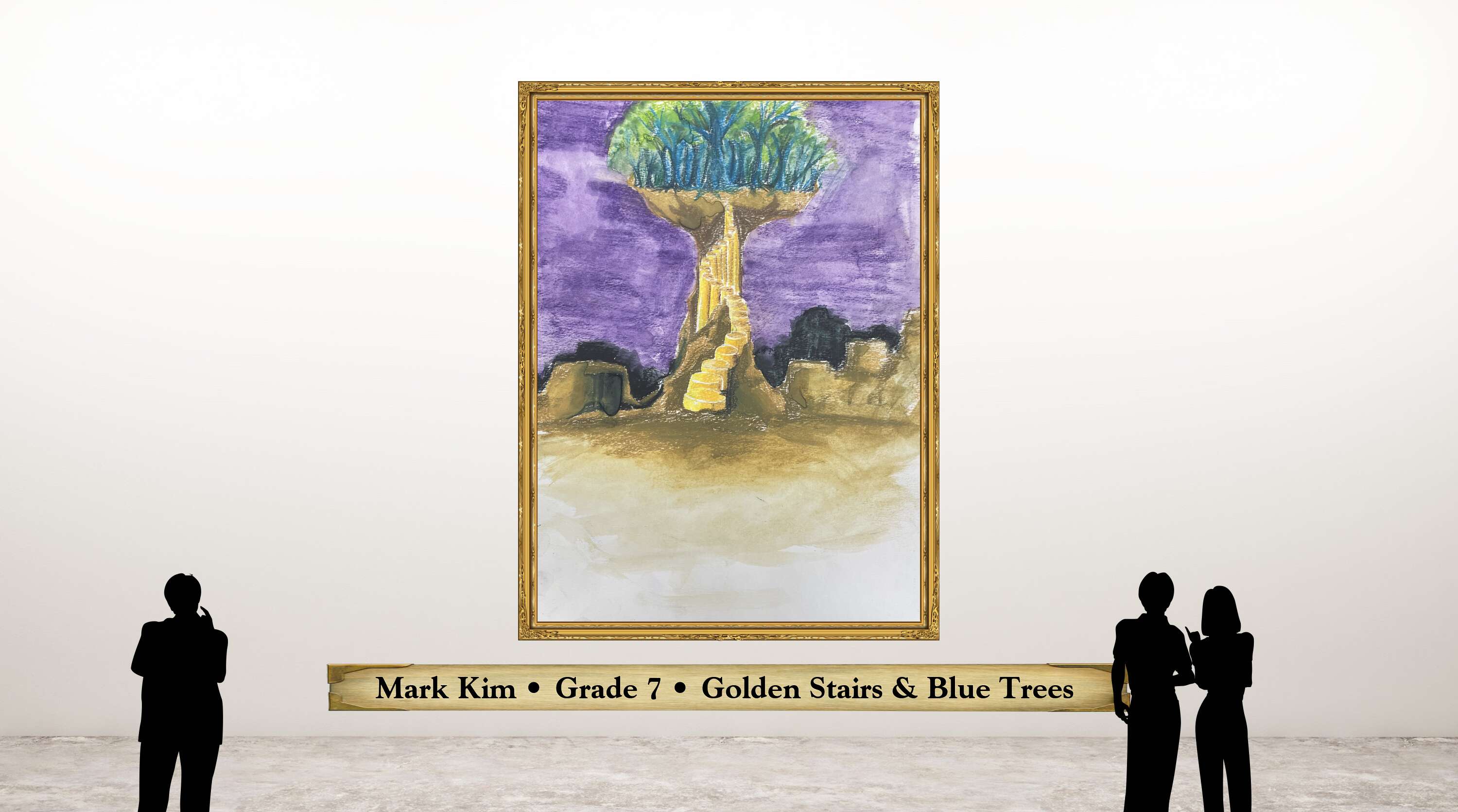 Mark Kim • Grade 7 • Golden Stairs &amp; Blue Trees 