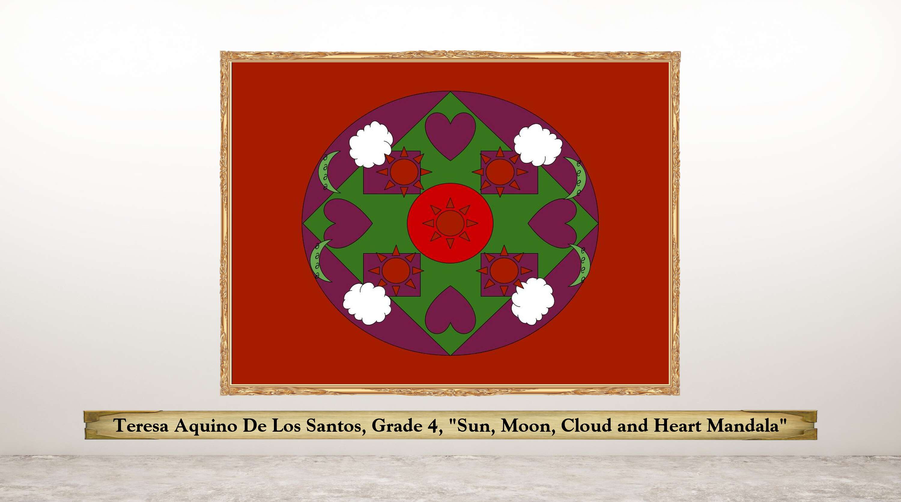 Teresa Aquino De Los Santos, Grade 4, &quot;Sun, Moon, Cloud and Heart Mandala&quot;