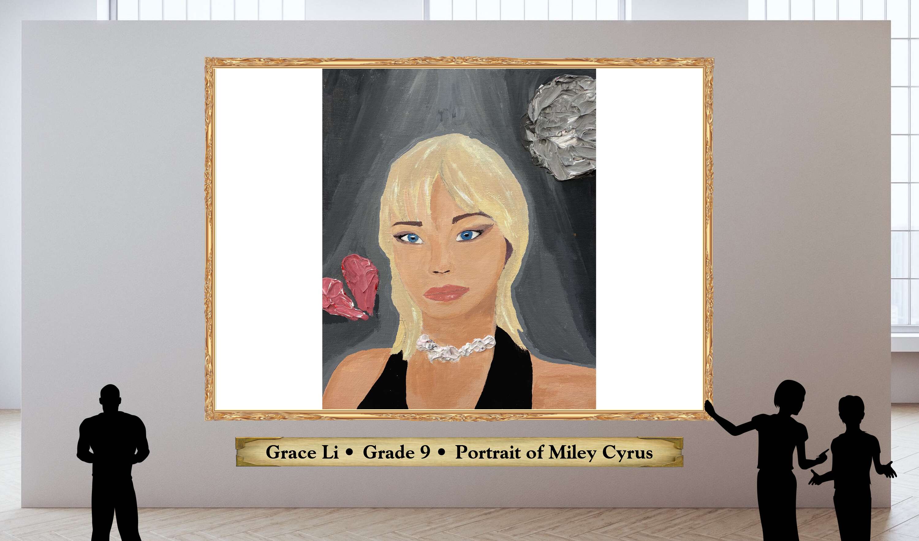 Grace Li • Grade 9 • Portrait of Miley Cyrus