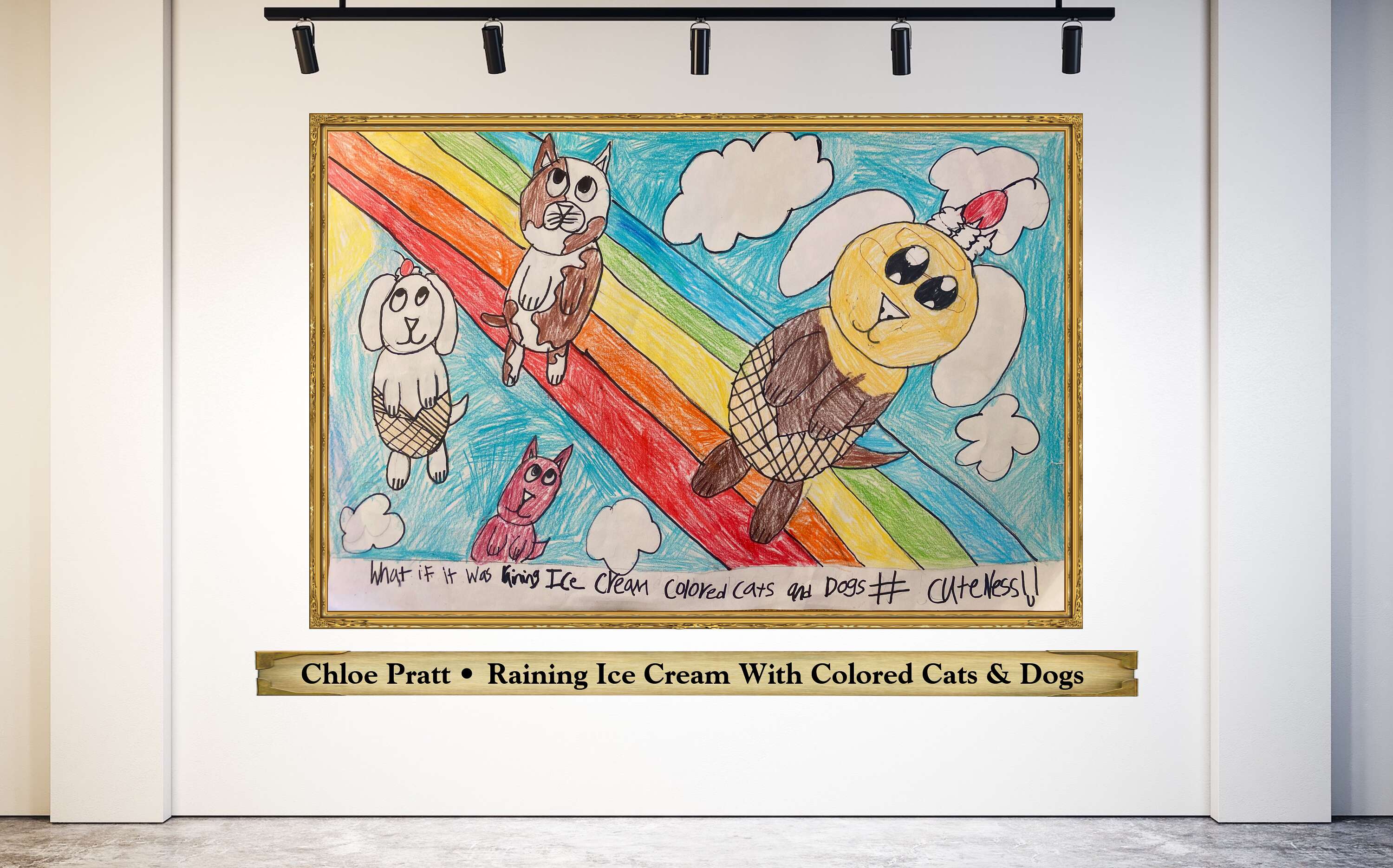 Chloe Pratt • Raining Ice Cream With Colored Cats &amp; Dogs 