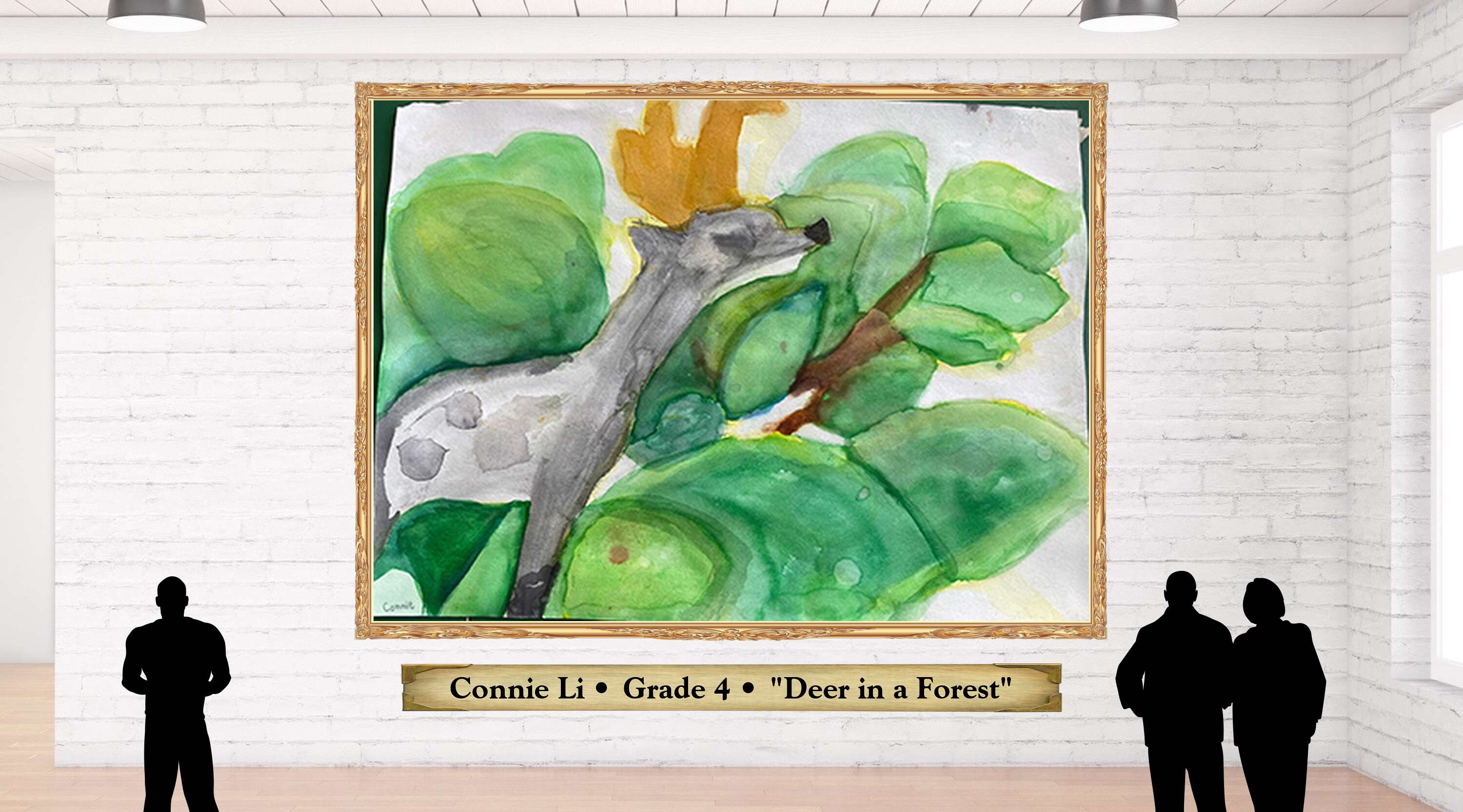Connie Li • Grade 4 • &quot;Deer in a Forest&quot;
