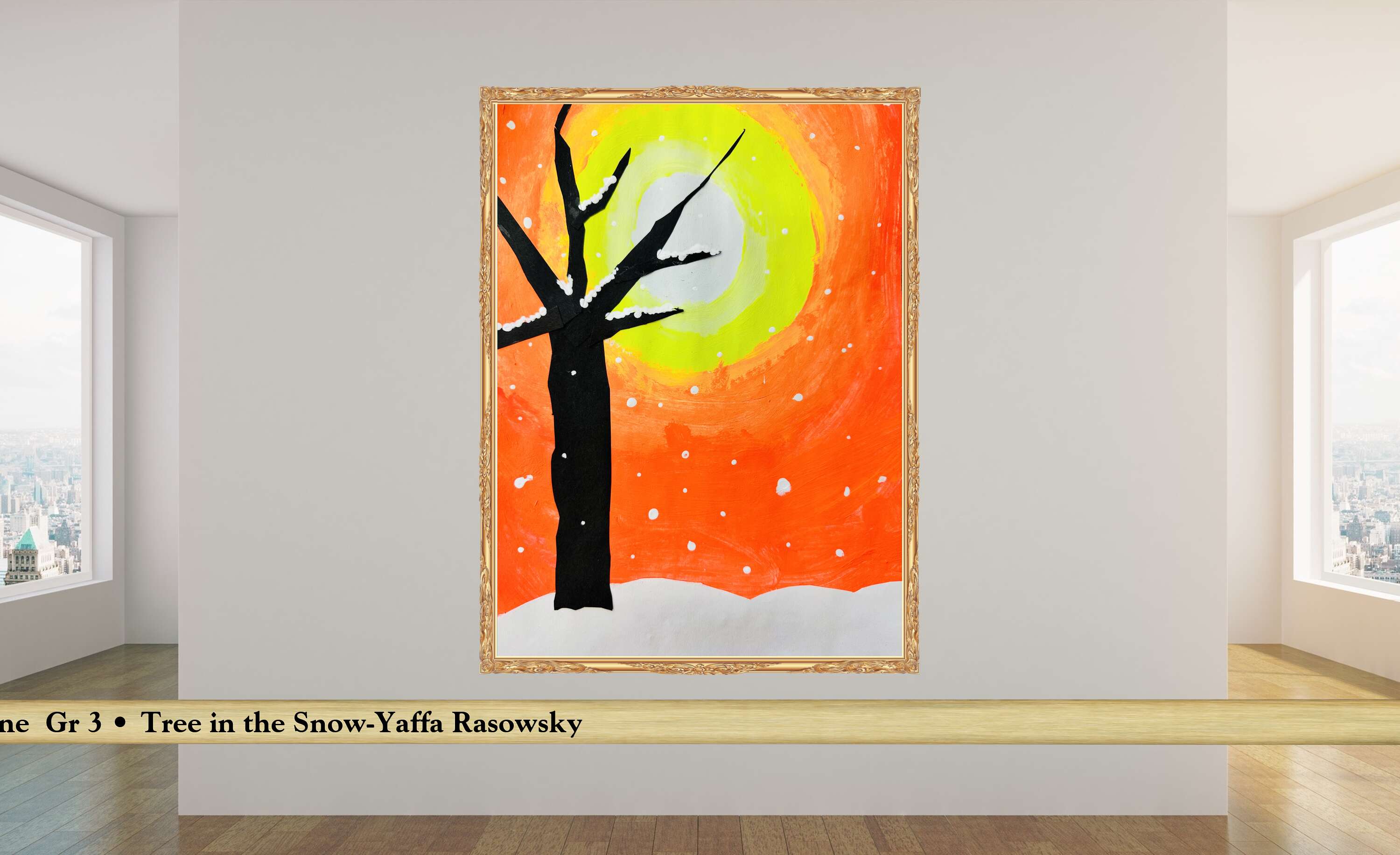 Cezanne Mangine  Gr 3 • Tree in the Snow-Yaffa Rasowsky                                                                                                                                 