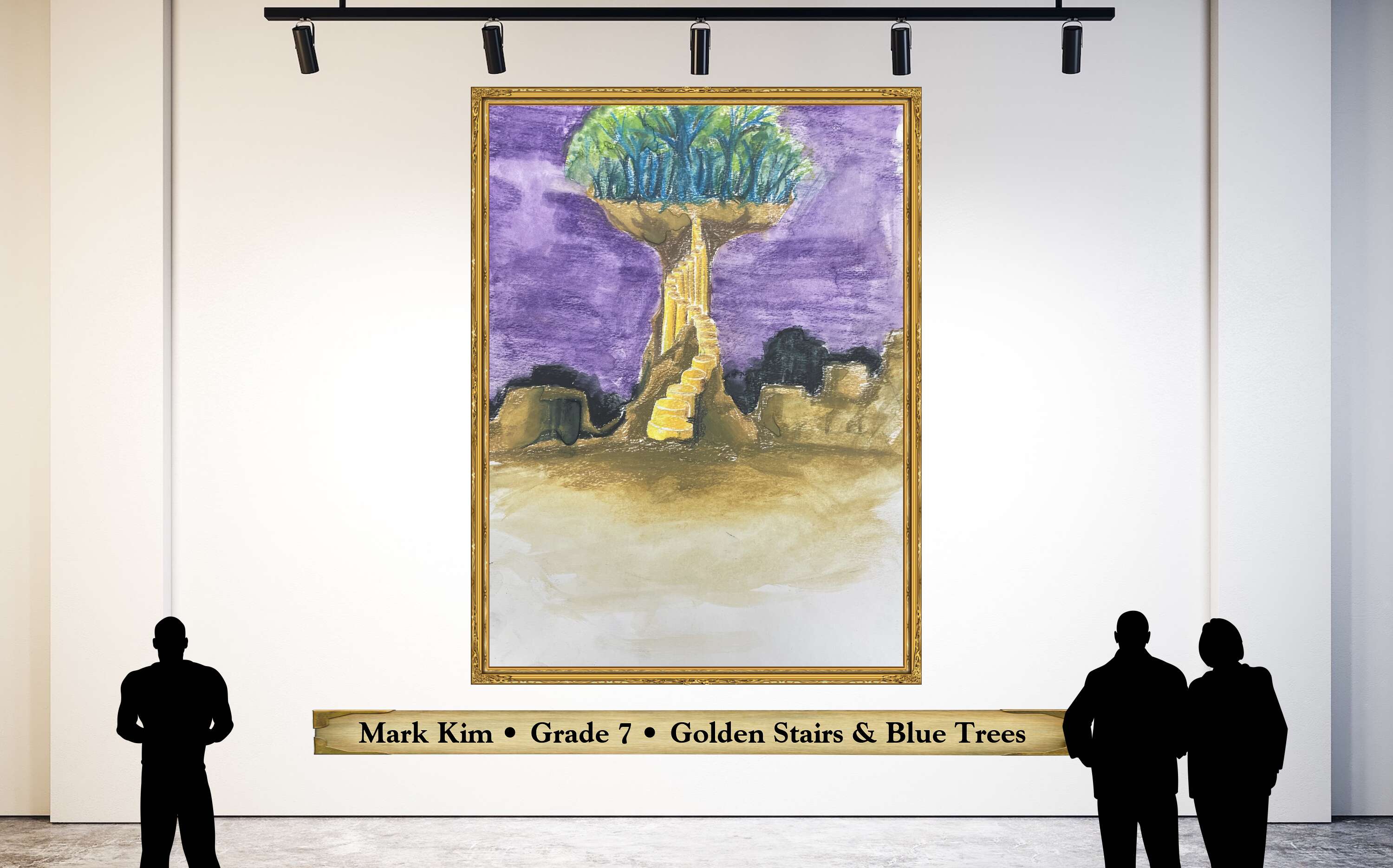 Mark Kim • Grade 7 • Golden Stairs &amp; Blue Trees 