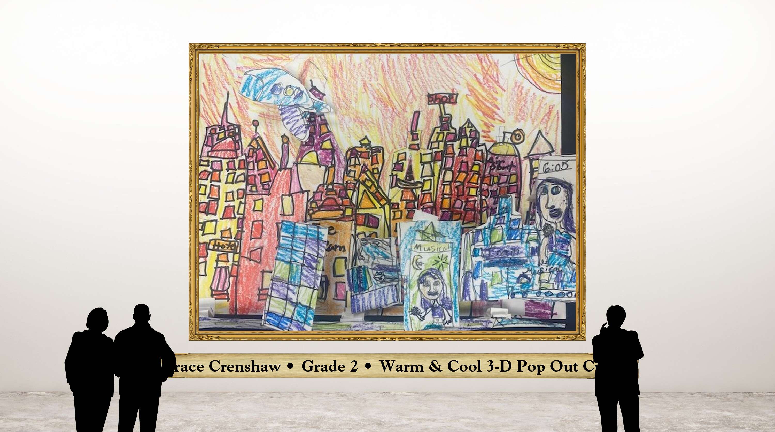 Grace Crenshaw • Grade 2 • Warm &amp; Cool 3-D Pop Out City