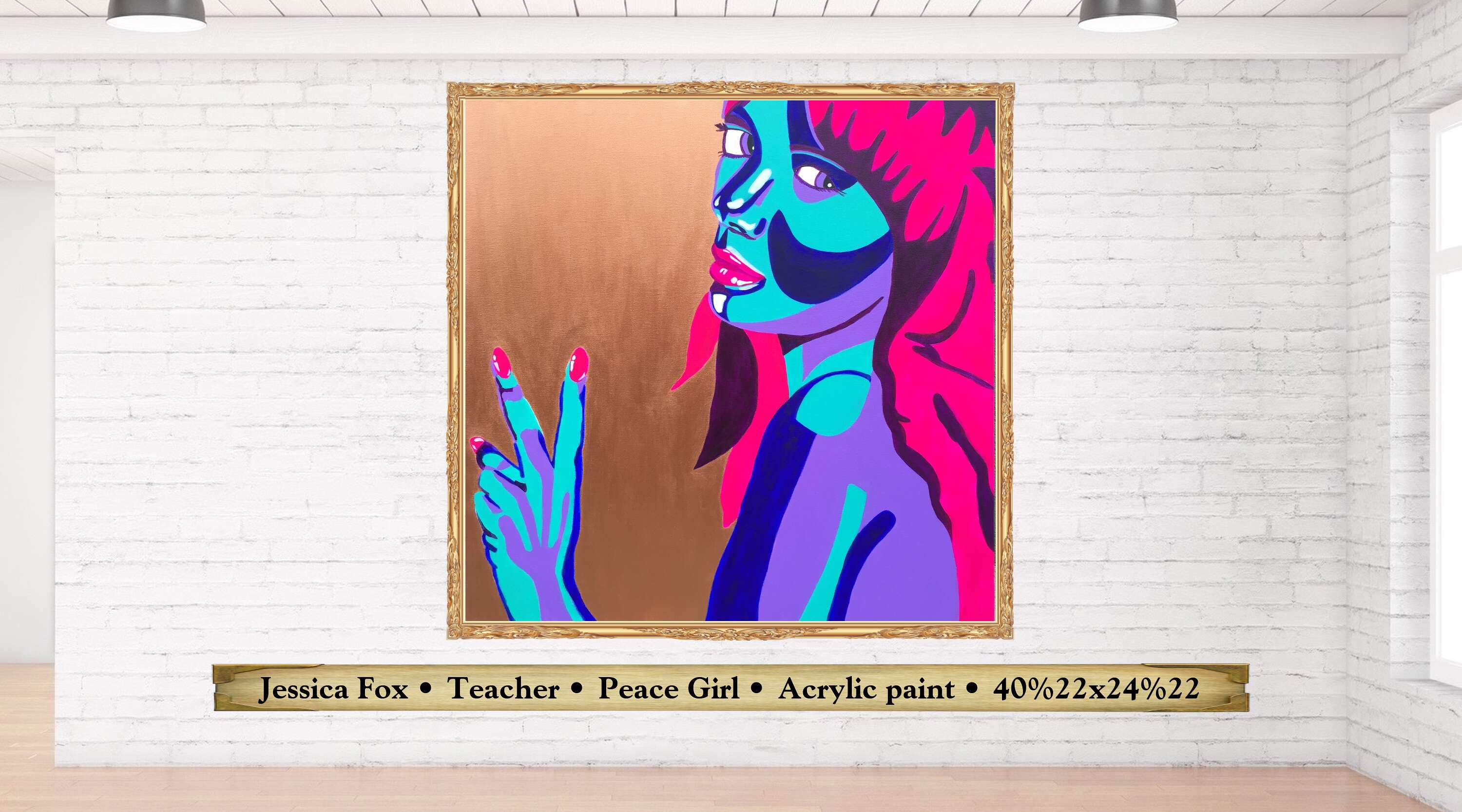 Jessica Fox • Teacher • Peace Girl • Acrylic paint • 40%22x24%22